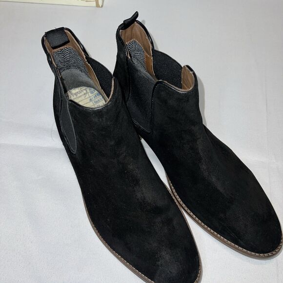 Modern Fiction Irony Suede Chelsea Boots Black Sz 11 Men’s - Picture 2 of 15